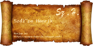 Szépe Henrik névjegykártya