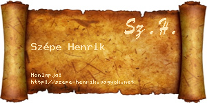 Szépe Henrik névjegykártya